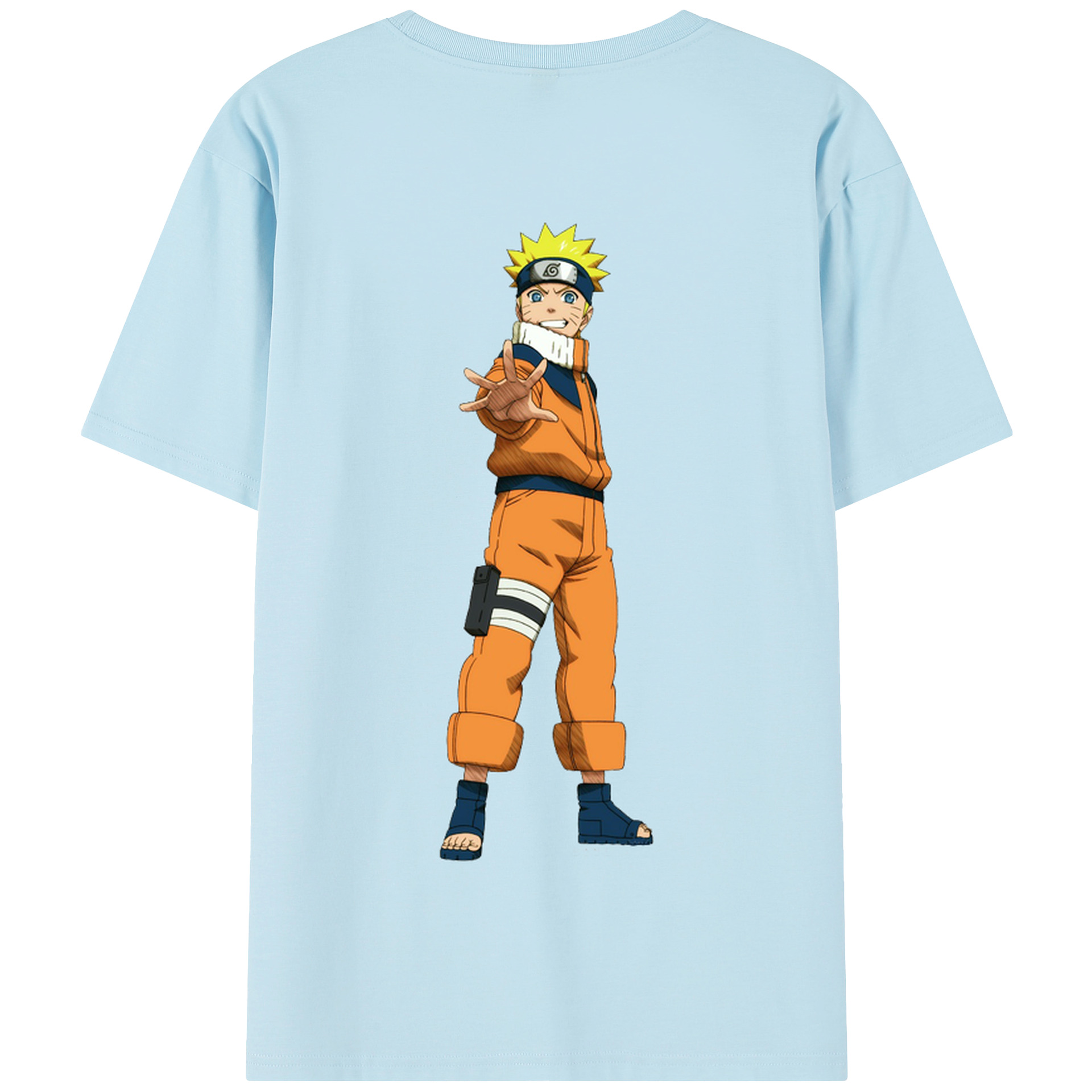 （画像用） NARUTO -ナルト- うずまき ナルト Uzumaki Naruto 綿100％半袖Tシャツ（背面プリント）